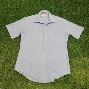 Vintage 80s Sears Disco Button Shirt M/L 21x30 Polyester